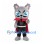 Wolf Mascot Costume in Gray with Red Cape and Black Outfit