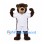 Bear Mascot Costume in Brown with White Sports Shirt and Shorts