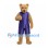 Bear Mascot Costume in Tan with Purple Basketball Uniform