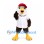 Eagle Mascot Costume with Red Cap and White Baseball Shirt