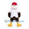 Eagle Mascot Costume with Red Cap and White Baseball Shirt