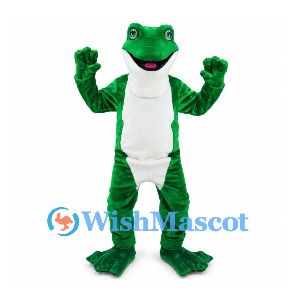 Frog Mascot Costume in Green with White Belly