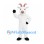 Goat Mascot Costume in White with Pink Horns and Black Hooves