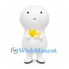 White Block Character Mascot Costume Holding Yellow Stars