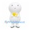 White Block Character Mascot Costume Holding Yellow Stars