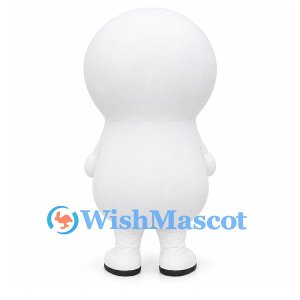 White Block Character Mascot Costume Holding Yellow Stars