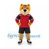 Tiger Mascot Costume with Red and Black Sports Uniform