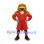 Eagle Mascot Costume in Brown with Red Basketball Uniform