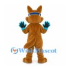 Kangaroo Mascot Costume with Blue Goggles and Turquoise Gloves