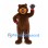 Bear Mascot Costume in Brown with Blue Nose and Gray Gloves