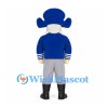 Sea Captain Mascot Costume with Blue Tricorn Hat and White Moustache