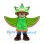 Flying Squirrel Mascot Costume with Green Wing Cape and Helmet