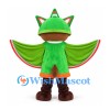 Flying Squirrel Mascot Costume with Green Wing Cape and Helmet