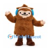 Bigfoot Mascot Costume in Brown with Blue Earmuffs and Cream Beard