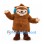 Bigfoot Mascot Costume in Brown with Blue Earmuffs and Cream Beard