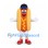 Hot Dog Mascot Costume with Navy Cap and Yellow Mustard Detail