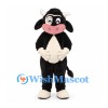Bull Mascot Costume in Black with Pink Muzzle and Cream Belly