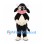 Bull Mascot Costume in Black with Pink Muzzle and Cream Belly