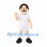Boy Mascot Costume with Curly Brown Hair and White Soccer Uniform