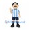 Boy Mascot Costume with Blue and White Striped Soccer Uniform