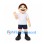 Boy Mascot Costume with Brown Hair and White Shirt with Navy Shorts