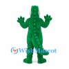 Alligator Mascot Costume in Green with Gray Belly and Long Tail