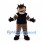 Troll Mascot Costume with Spiky Brown Hair and Black Sports Vest