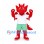 Dragon Mascot Costume in Red with White Shirt and Mint Shorts