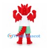 Dragon Mascot Costume in Red with White Shirt and Mint Shorts