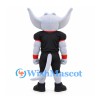 Manta Ray Mascot Costume in Gray with Black Football Uniform