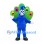 Peacock Mascot Costume in Blue with Large Green Fan Tail