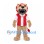 Lion Mascot Costume with Red Mane and Red Striped Shirt