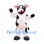 Cow Mascot Costume in Black and White with White Sash and Pink Udder