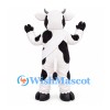 Cow Mascot Costume in Black and White with White Sash and Pink Udder