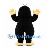 Mole Mascot Costume in Black with Gray Belly and Yellow Hands