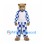 Cougar Mascot Costume with Blue and White Checkered Outfit