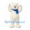Polar Bear Mascot Costume in Cream with Blue Scarf and Round Belly