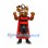 Deer Mascot Costume with Red Cape and Black Striped Sports Uniform