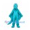 Dragon Mascot Costume in Turquoise with White Spikes and Wing Cape