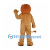 Lion Mascot Costume in Tan with Orange Mane and Long Tail