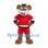 Bull Mascot Costume in Brown with Red Hockey Shirt and Shorts
