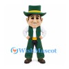 Leprechaun Mascot Costume with Green Top Hat and Long Waistcoat