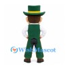 Leprechaun Mascot Costume with Green Top Hat and Long Waistcoat