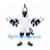 Bird Mascot Costume in Black and White with Spread Wings and White Uniform