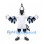 Bird Mascot Costume in Black and White with Spread Wings and White Uniform