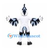 Bird Mascot Costume in Black and White with Spread Wings and White Uniform