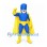 Superhero Mascot Costume with Blue Suit and Yellow Cape
