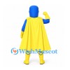 Superhero Mascot Costume with Blue Suit and Yellow Cape