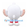 Lovebird Mascot Costume in White with Red Heart Face and Pink Wings