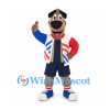 Dog Mascot Costume with Red White and Blue Jacket and Navy Shorts